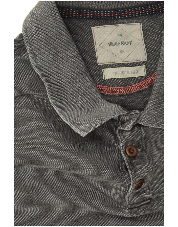 Polo da uomo White Stuff grande in cotone grigio