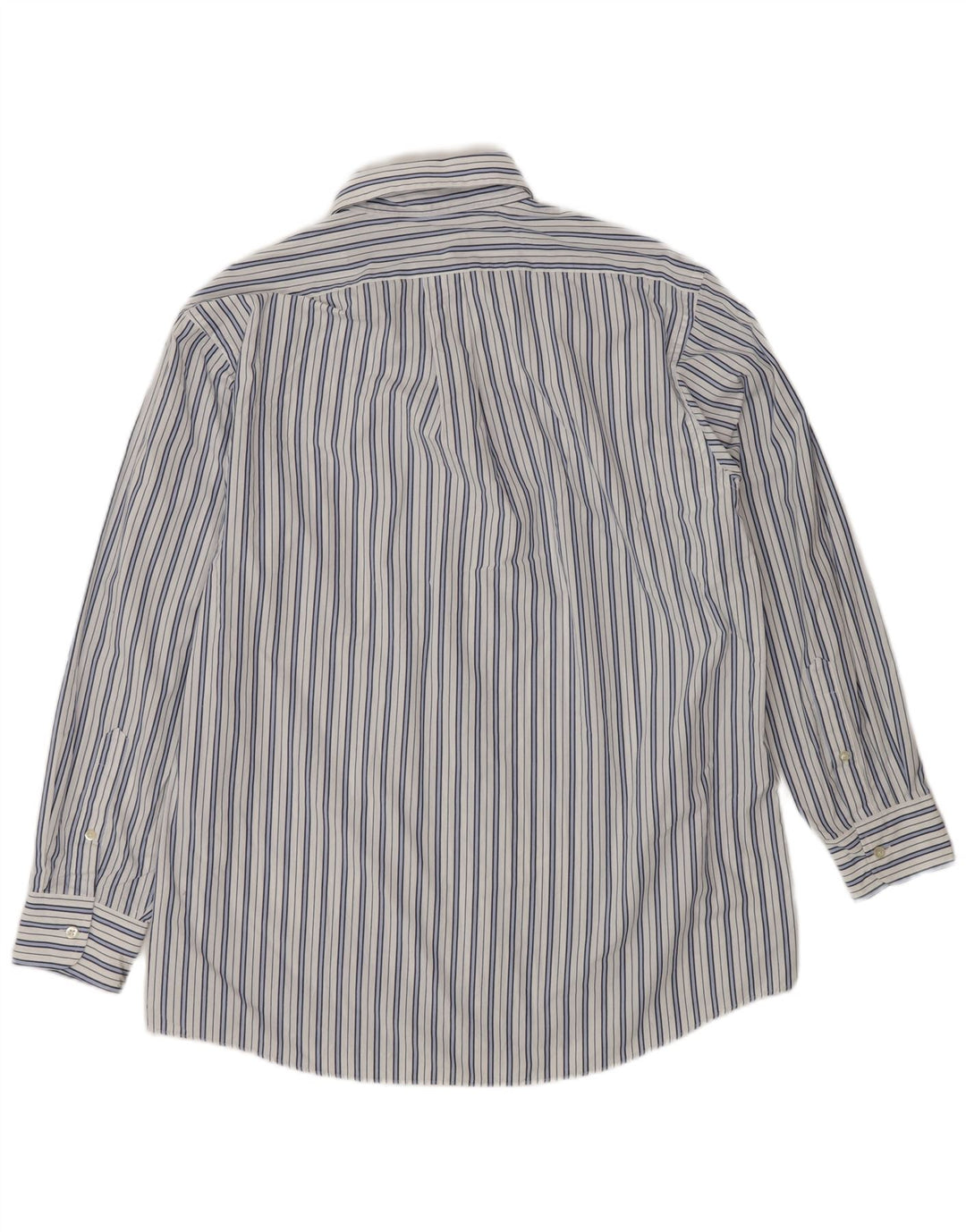 Camicia Chaps da uomo vestibilità classica taglia 16 grande cotone a righe bianche