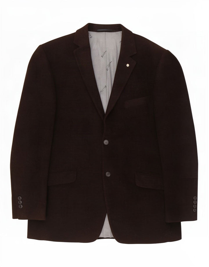 Giacca blazer da uomo a 2 bottoni Ben Sherman UK 42 XL cotone marrone