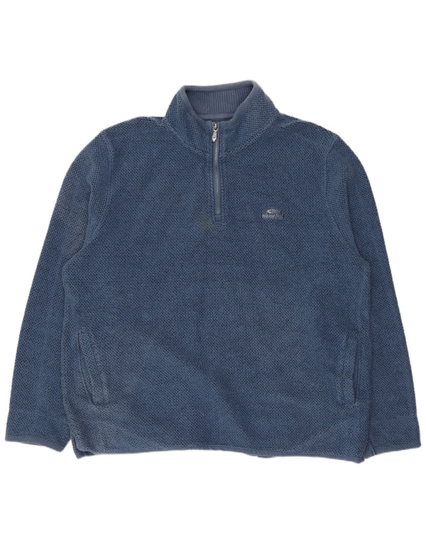 Felpa con collo con zip da uomo Weird Fish 3XL cotone blu