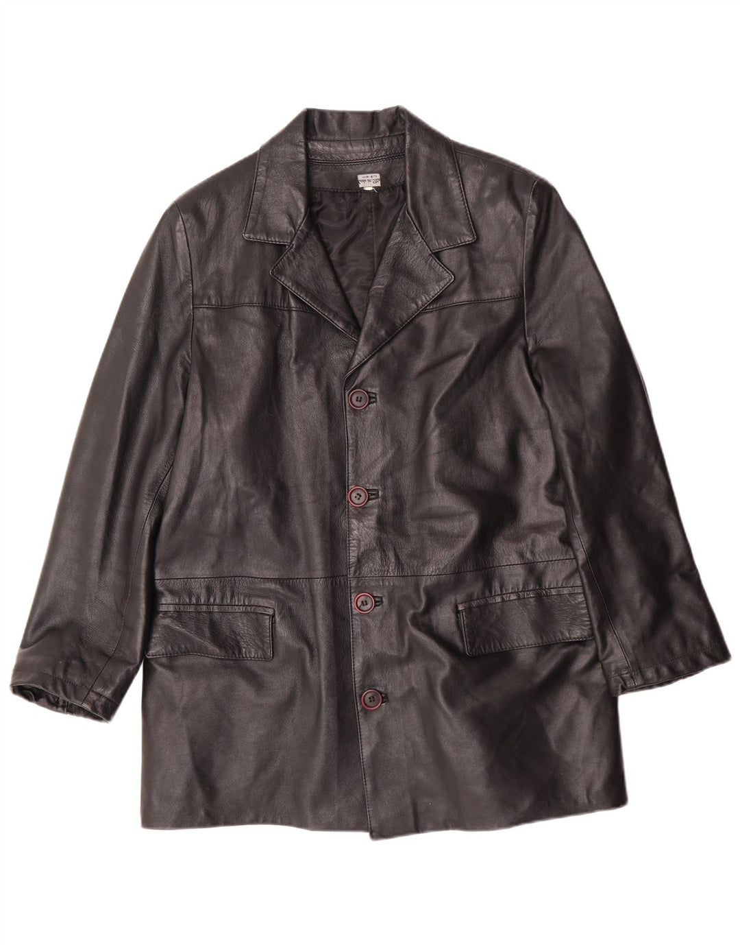 Giacca in pelle vintage da uomo UK 38 classica in pelle nera media