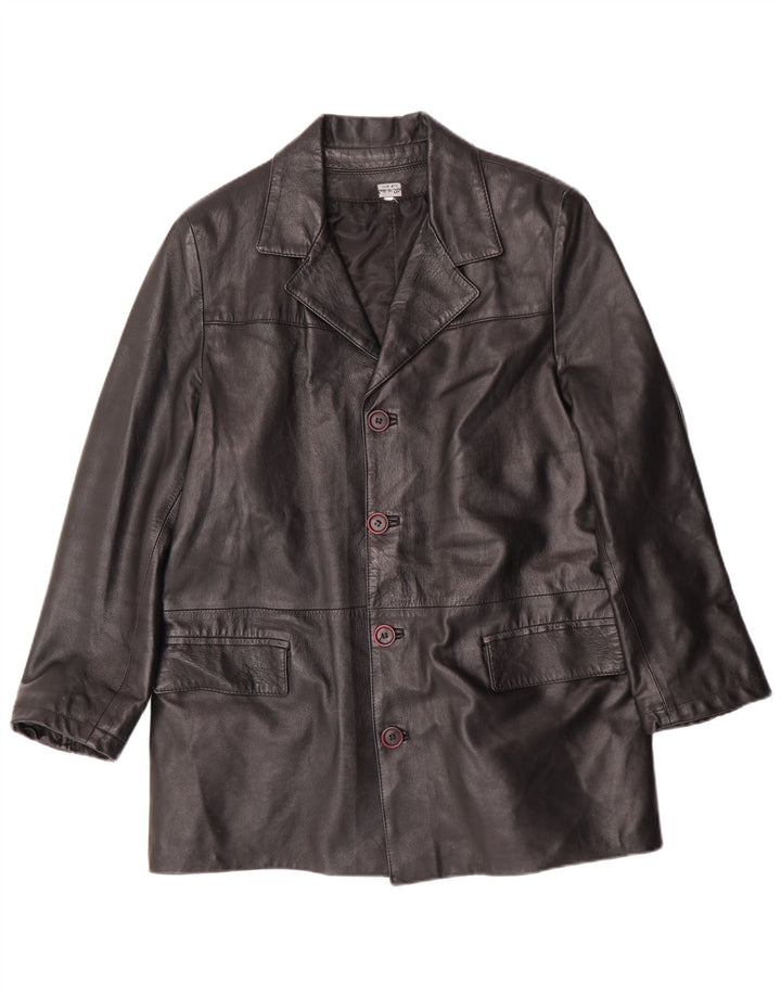 Giacca in pelle vintage da uomo UK 38 classica in pelle nera media