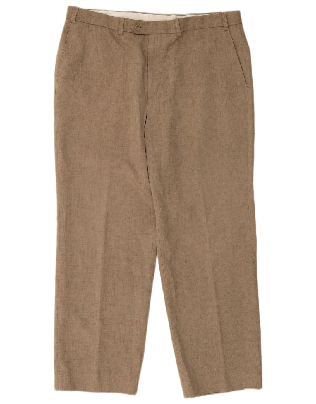 Pantaloni da abito dritti da uomo Marks & Spencer W38 L27 Poliestere beige