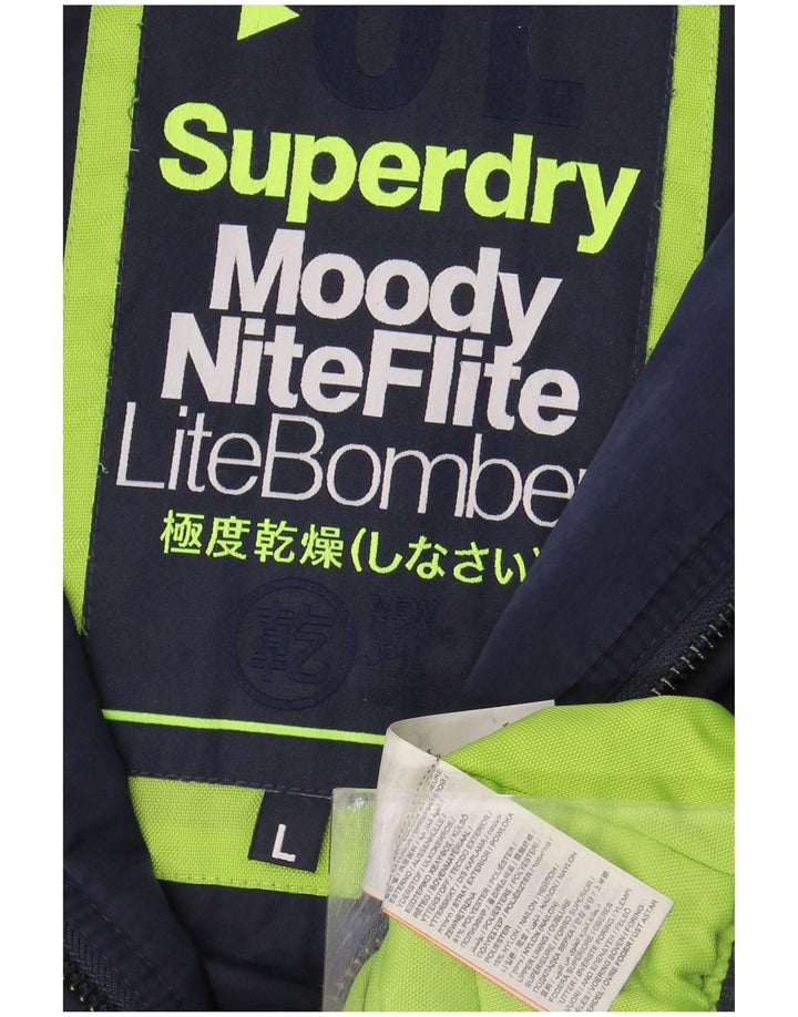 Giubbotto bomber da uomo Superdry UK 40 Large blu navy in poliestere