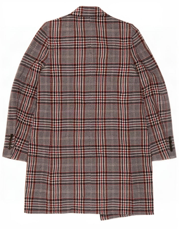 Soprabito oversize da donna Zara UK 10 piccolo in viscosa scozzese grigia