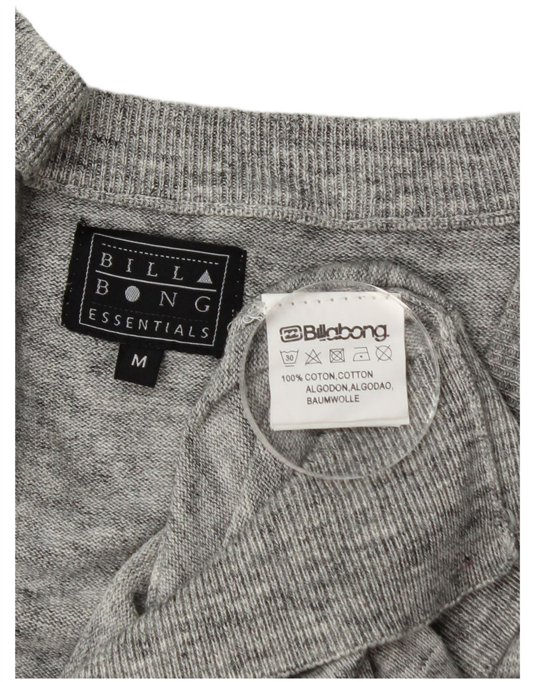 Maglione cardigan da uomo Billabong in cotone screziato grigio medio