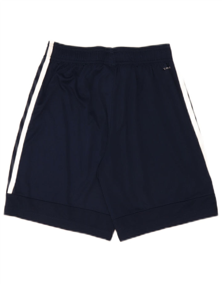 Pantaloncini sportivi Adidas Climalite da ragazzo 13-14 anni in poliestere blu navy