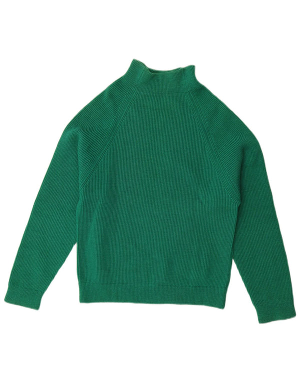 Maglione maglione vintage da donna con collo dolcevita UK 14 Verde medio