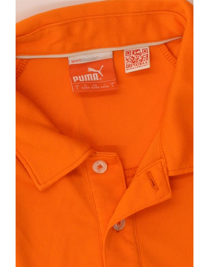 PUMA Mens Polo Shirt Large Orange Vintage Puma and Second-Hand Puma from Messina Hembry 