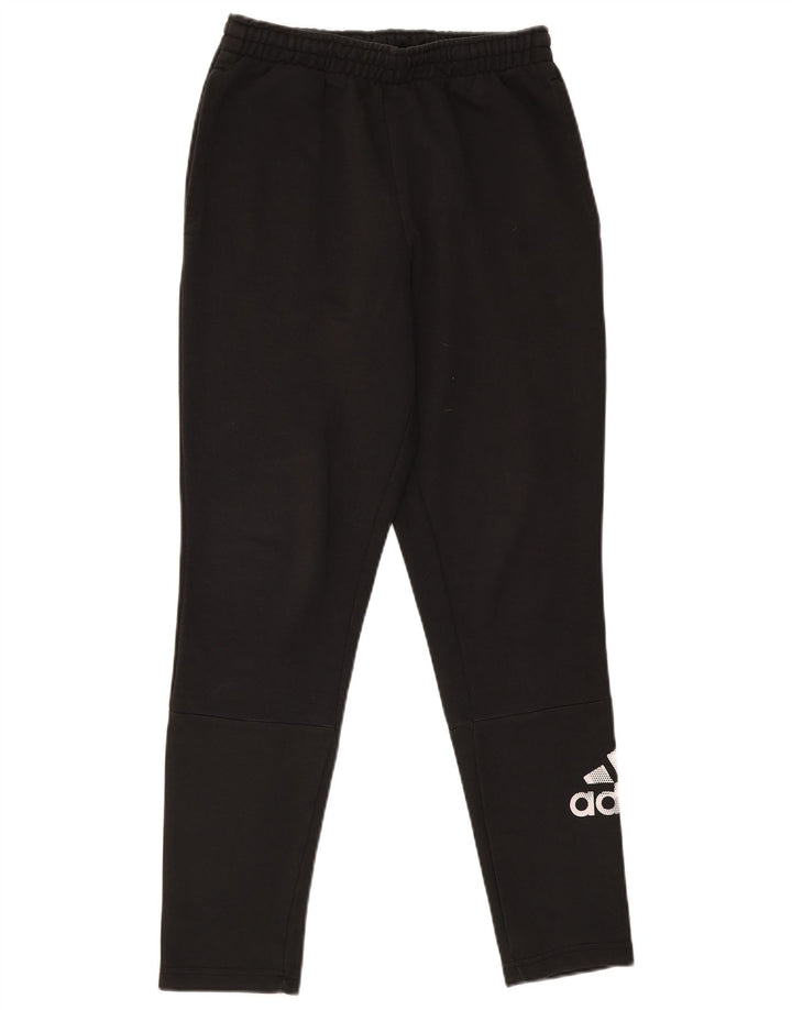 Pantaloni da tuta grafica Adidas da uomo in cotone nero medio