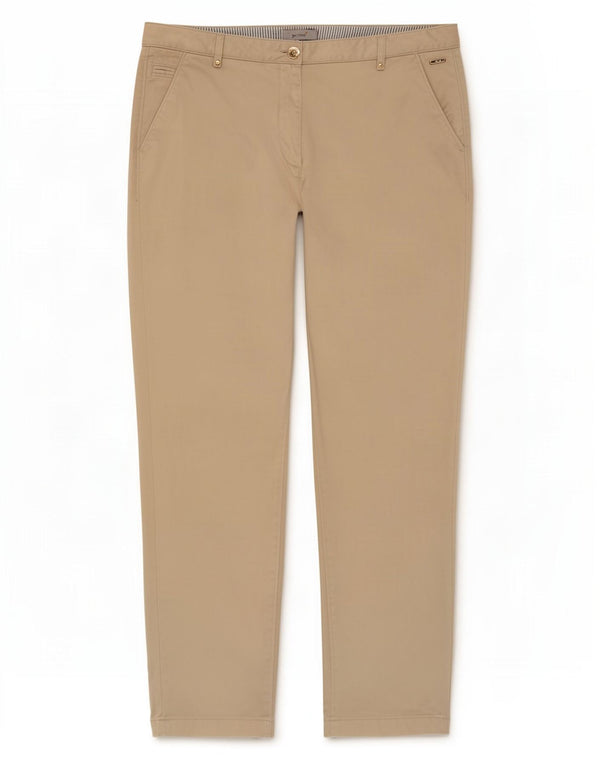 Pantaloni chino affusolati da donna Marks & Spencer UK 16 Large W36 L29 Beige