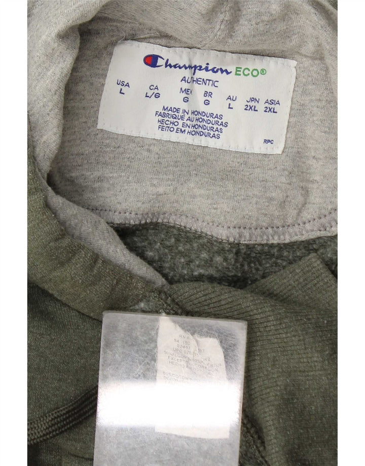 Maglione con cappuccio da uomo Champion grande in cotone kaki