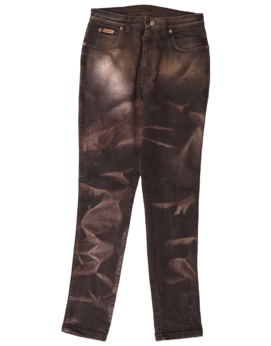 Jeans slim da donna Wrangler W34 L32 marrone tie dye