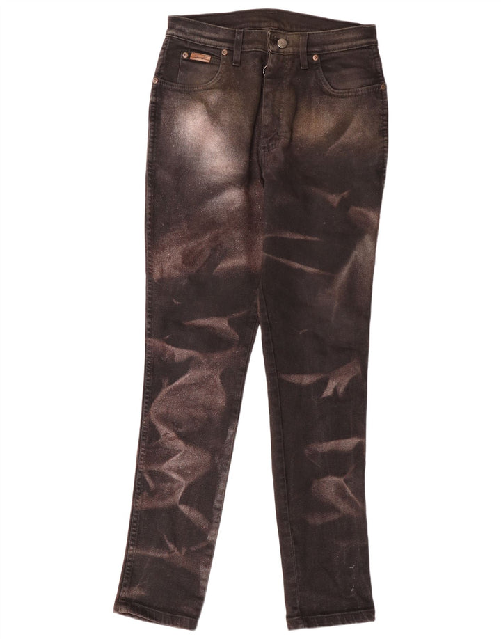 Jeans slim da donna Wrangler W34 L32 marrone tie dye