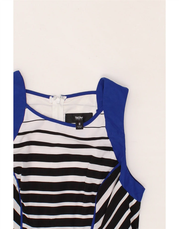 MOSSIMO Womens A-Line Dress US 8 Medium White Striped Polyester Vintage Mossimo and Second-Hand Mossimo from Messina Hembry 