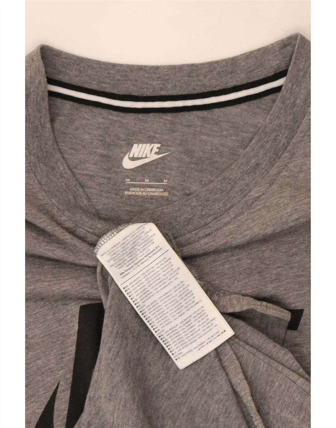 Canotta grafica da uomo Nike in cotone chiazzato grigio medio