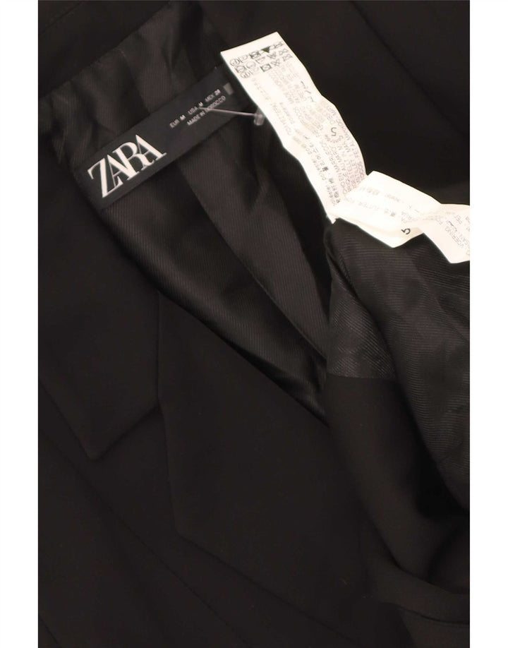 Giacca blazer a 1 bottone da donna Zara UK 12 poliestere nero medio