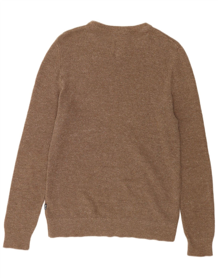 Maglione maglione girocollo da uomo Fat Face in cotone marrone medio