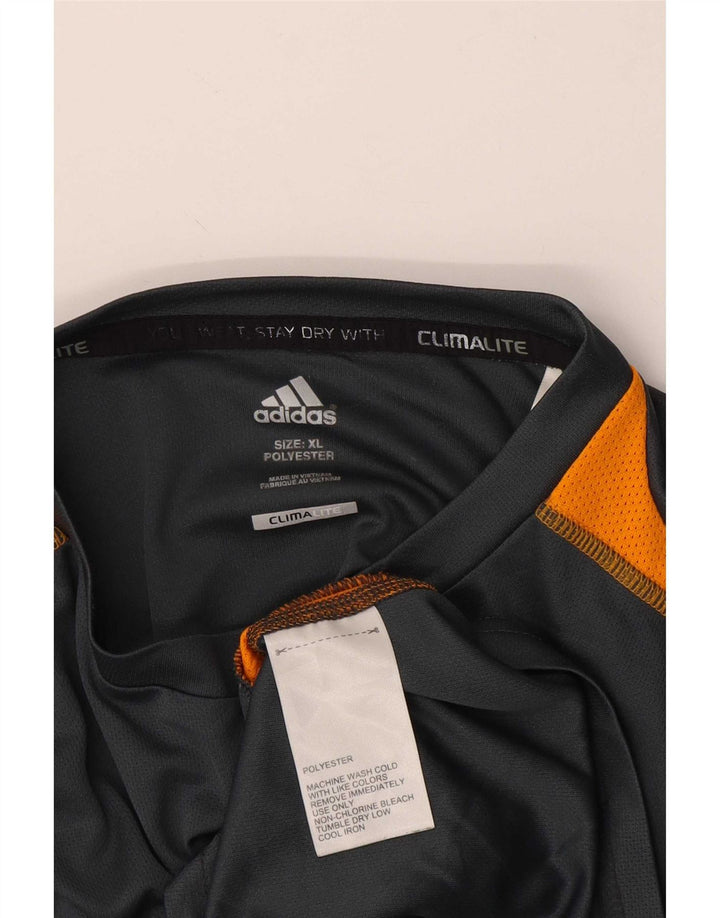 T-shirt Adidas Climalite da uomo Top XL Poliestere color block grigio