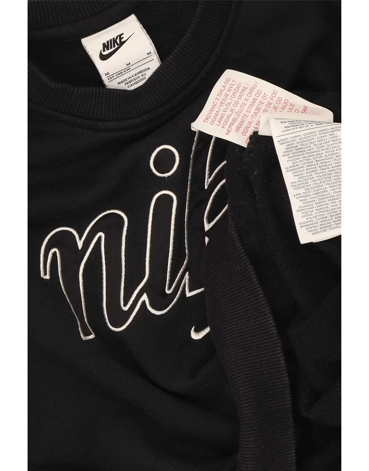 Felpa corta Nike per ragazze, oversize, 10-11 anni, media, nera