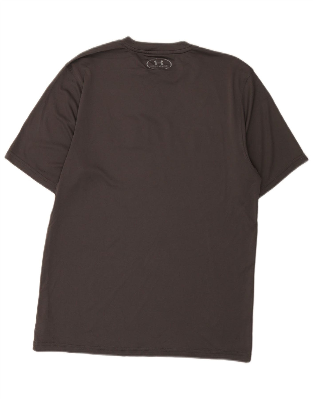 T-shirt grafica da uomo Under Armour Heat Gear Top piccolo in poliestere grigio