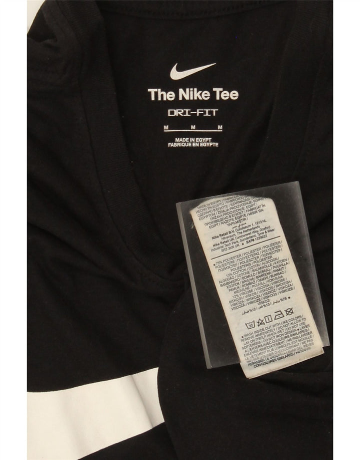 T-shirt grafica Nike Dri Fit da uomo, parte superiore in poliestere nero medio