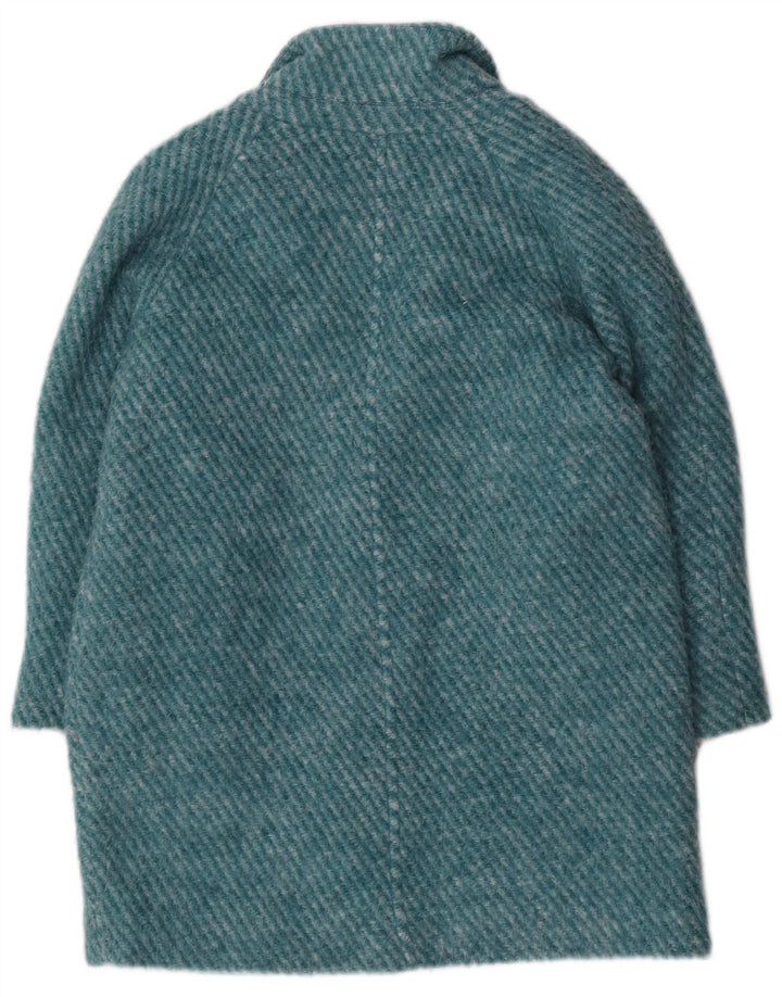 Cappotto Zara Bambina 11-12 Anni Poliestere Gessato Turchese