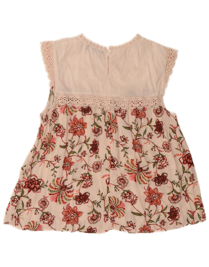 Top camicetta da donna Marks & Spencer UK 14 Viscosa floreale rosa medio