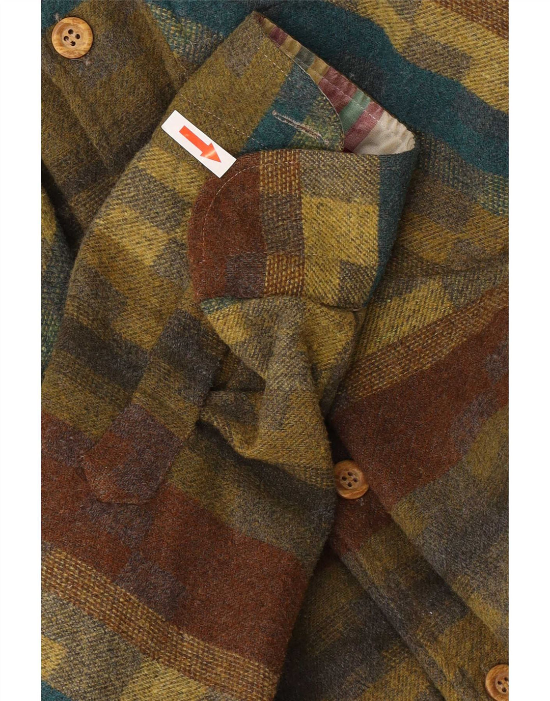 Massaro Camicia da uomo in flanella a righe grandi color kaki