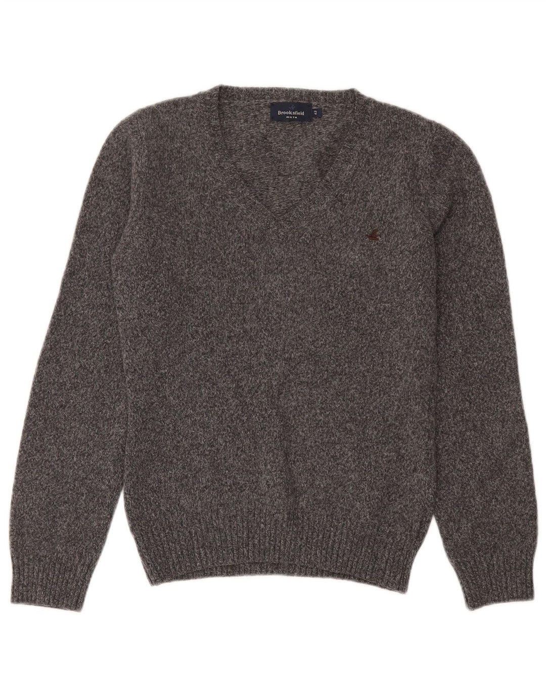 Maglione da donna con scollo a V Brooksfield IT 42 Lana screziata grigio medio