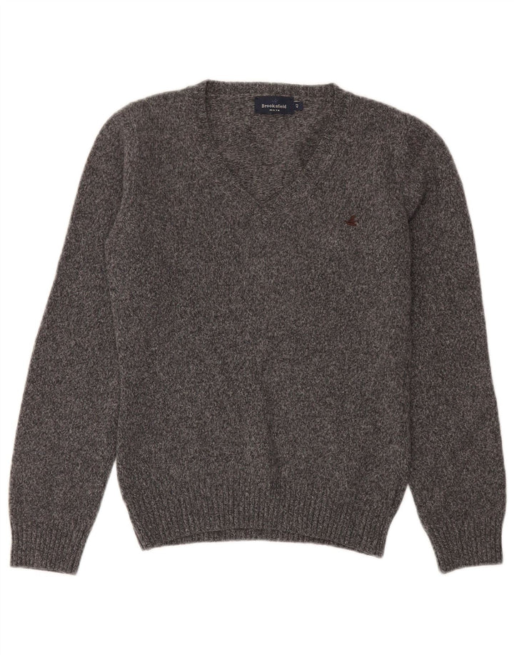 Maglione da donna con scollo a V Brooksfield IT 42 Lana screziata grigio medio