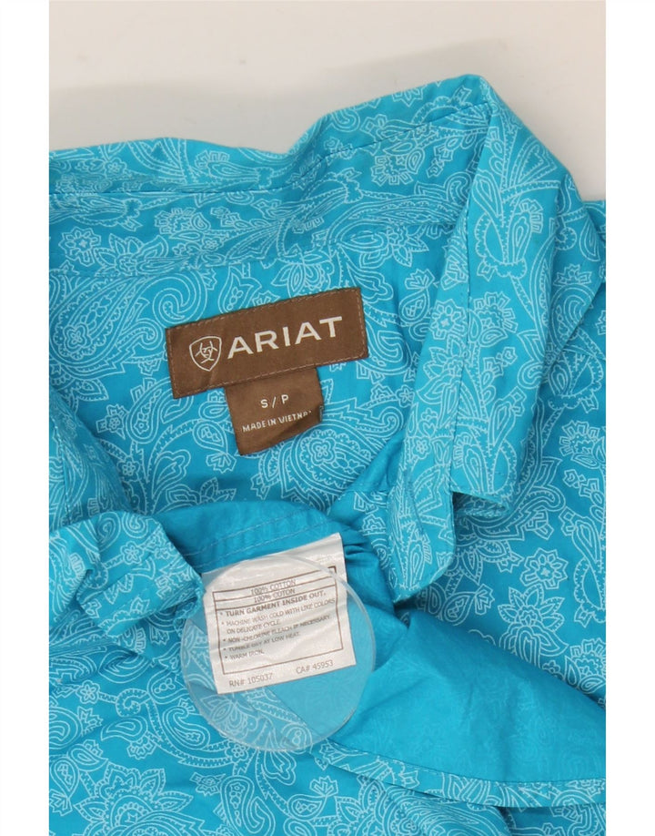 Camicia da uomo Ariat piccola in cotone Paisley blu