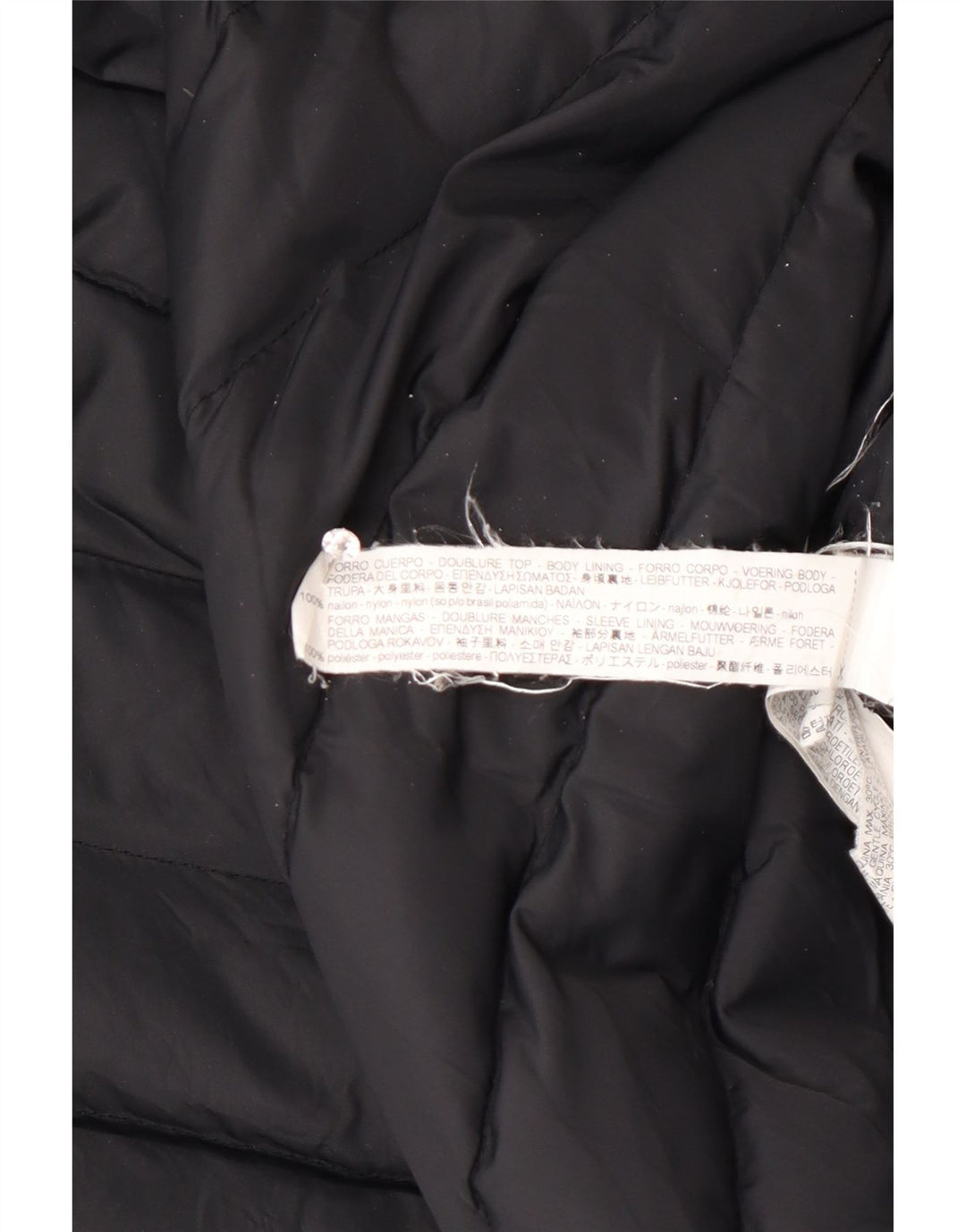 Cappotto imbottito da donna Zara UK 14 Poliestere color block medio nero