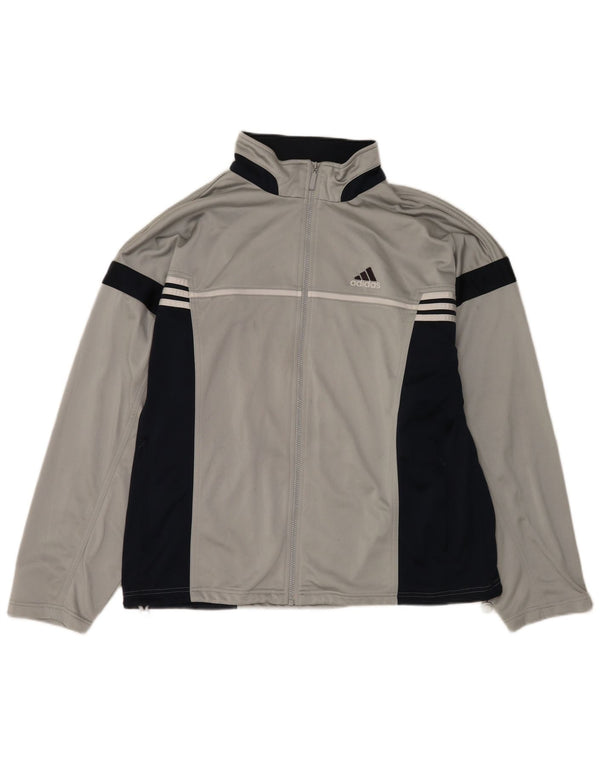 Giacca da tuta grafica da uomo Adidas UK 44/46 Large Grigio Colourblock