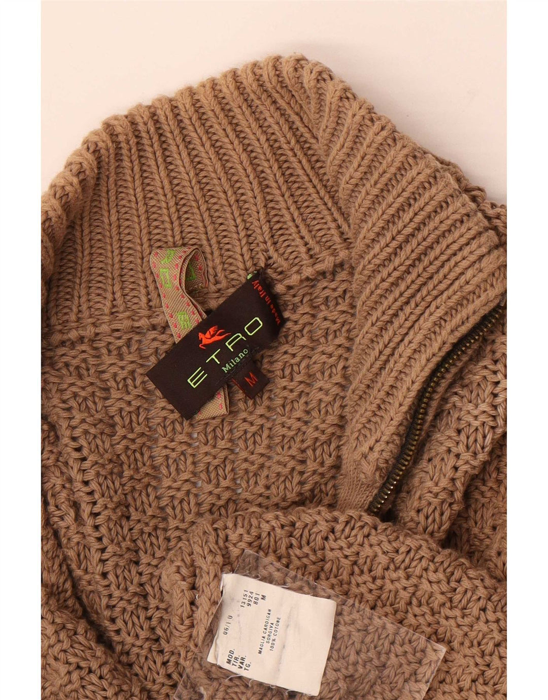 Maglione cardigan da donna Etro UK 14 Cotone color block marrone medio
