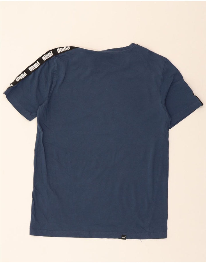 PUMA Mens Graphic T-Shirt Top Medium Navy Blue Cotton Vintage Puma and Second-Hand Puma from Messina Hembry 