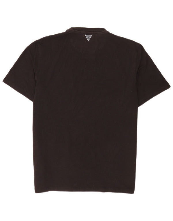 Guess Mens Graphic T-Shirt Top Medium Black Cotton