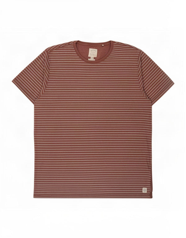 T-shirt da uomo Fat Face Top 2XL cotone a righe marrone
