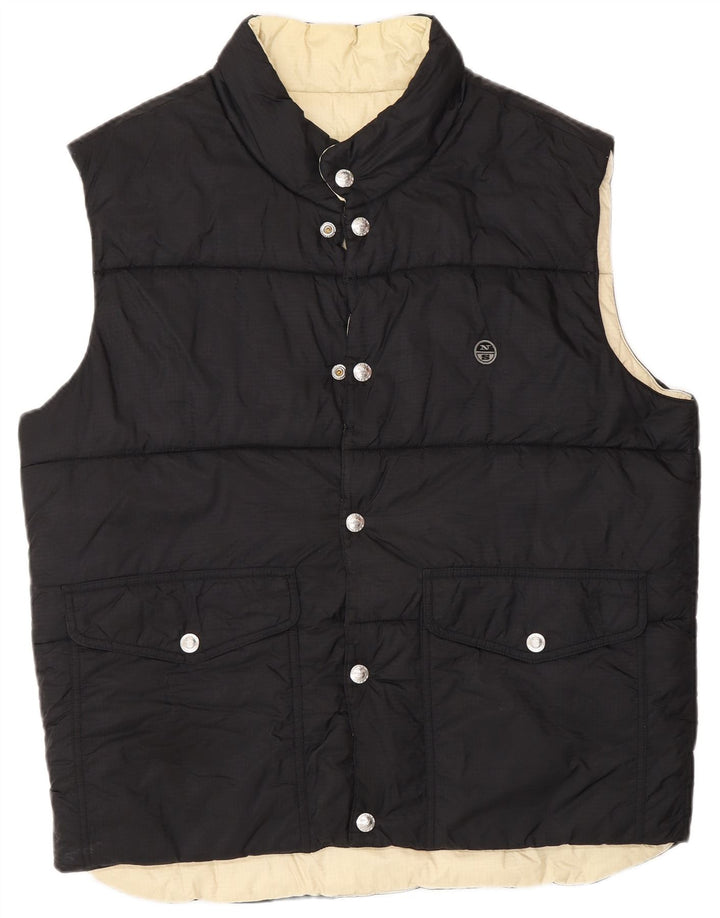 Gilet imbottito reversibile da uomo North Sails UK 42 XL nero in poliammide