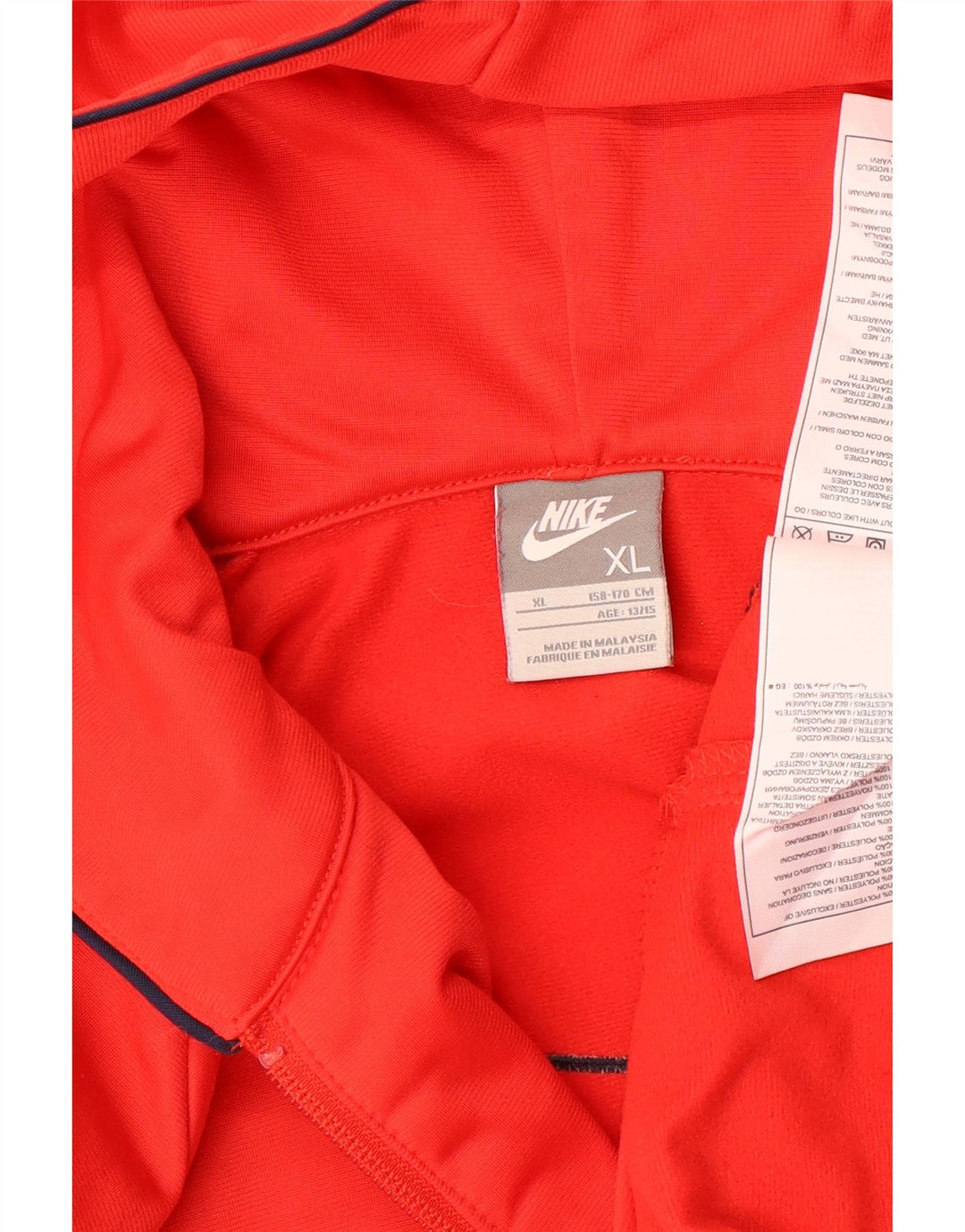 Felpa con cappuccio e zip NIKE Cor72z per ragazzi 13-14 anni XL rosso color block