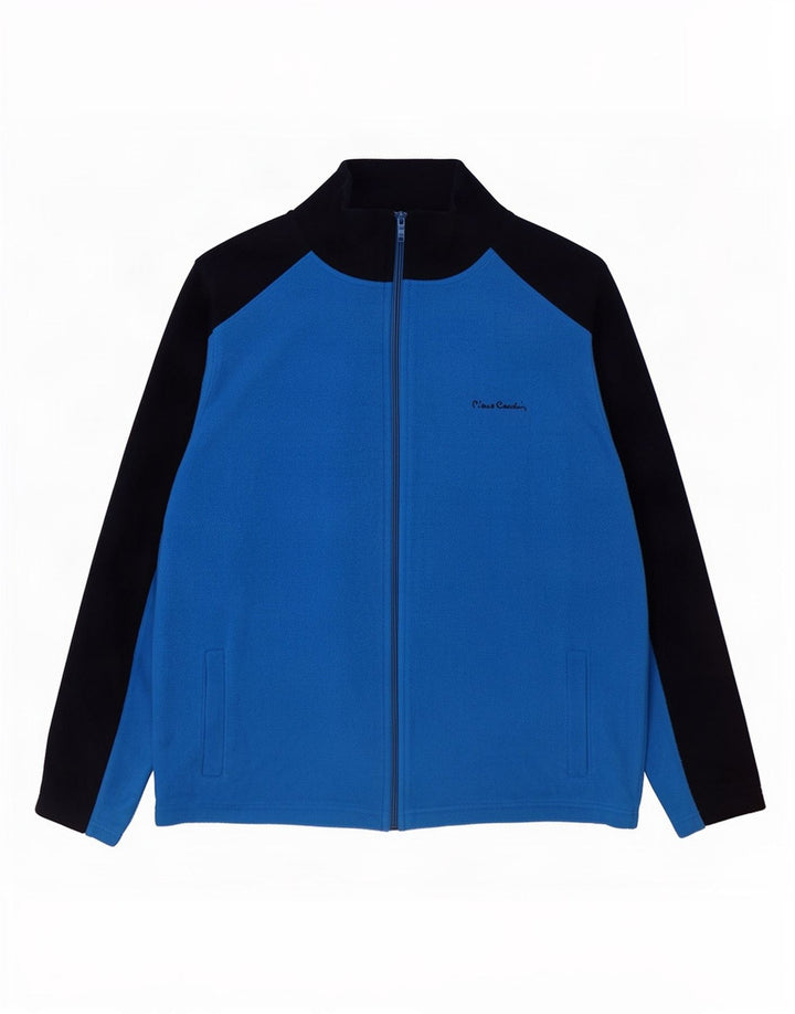 Giacca in pile da uomo Pierre Cardin UK 40 Large Blu Colourblock Poliestere