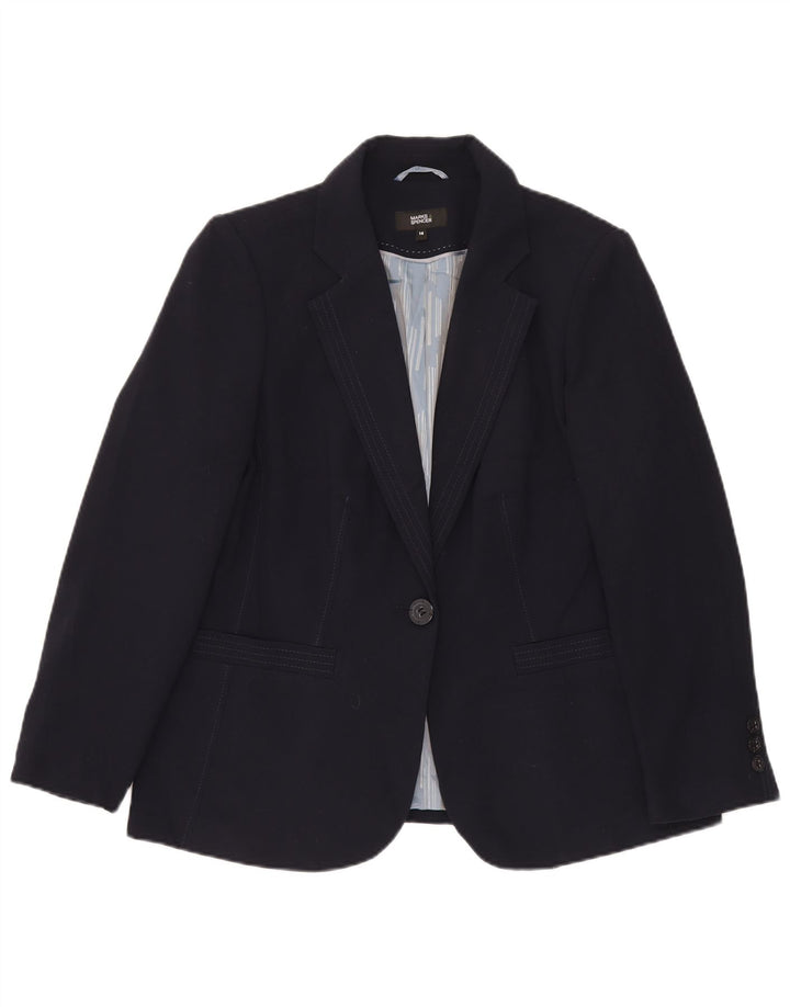 Giacca blazer a 1 bottone Marks & Spencer da donna UK 16 grande blu navy