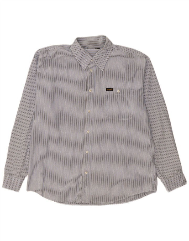 Camicia da uomo Wrangler XL in cotone gessato blu