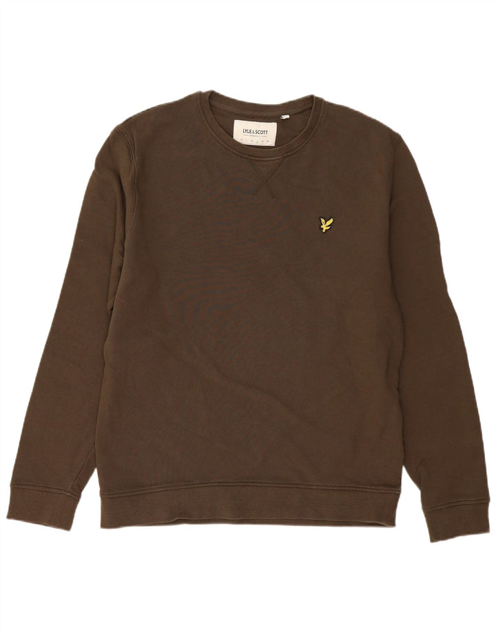 LYLE & SCOTT Felpa da uomo Maglione grande cotone kaki