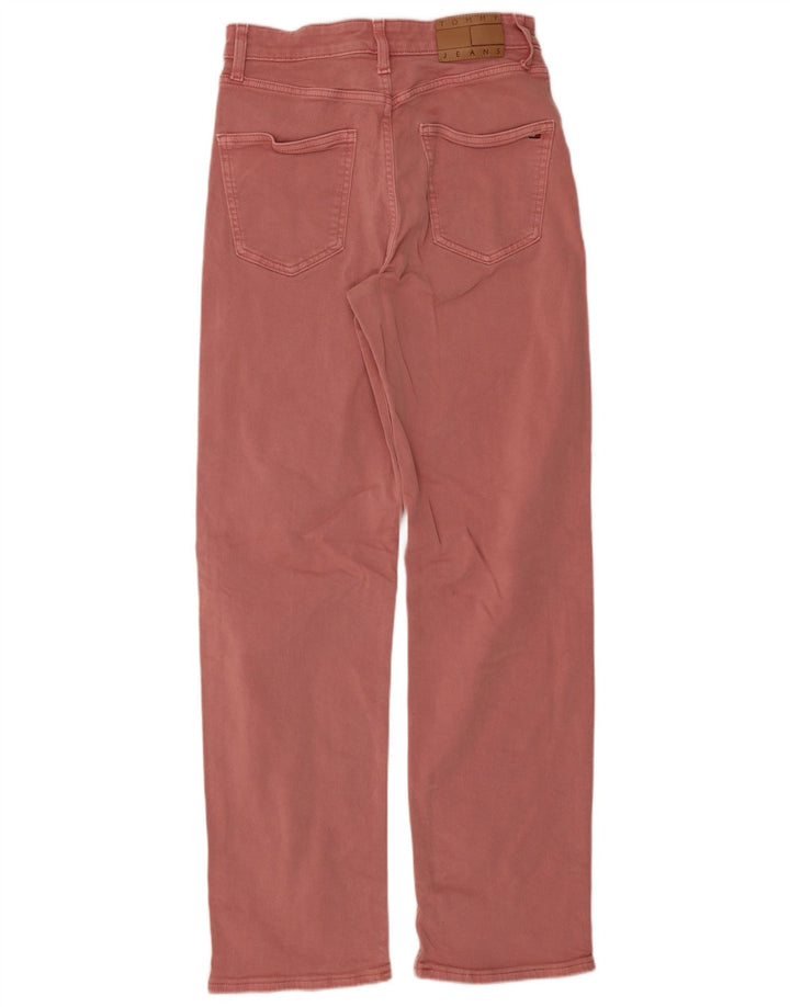 Jeans dritti da donna Tommy Hilfiger W28 L29 cotone rosa
