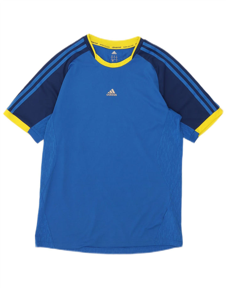 T-shirt Adidas Climacool da uomo, piccola, in poliestere color block blu