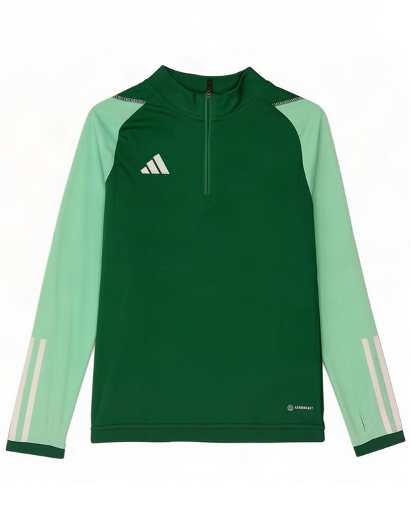 Adidas Ragazzi Aeroready Top manica lunga 13-14 anni Verde Colourblock