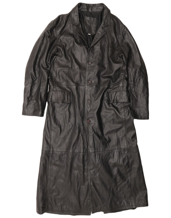 Cappotto in pelle da donna Wake UK 22 3XL Pelle nera