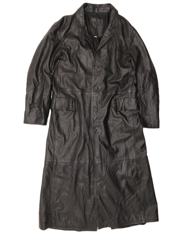 Cappotto in pelle da donna Wake UK 22 3XL Pelle nera