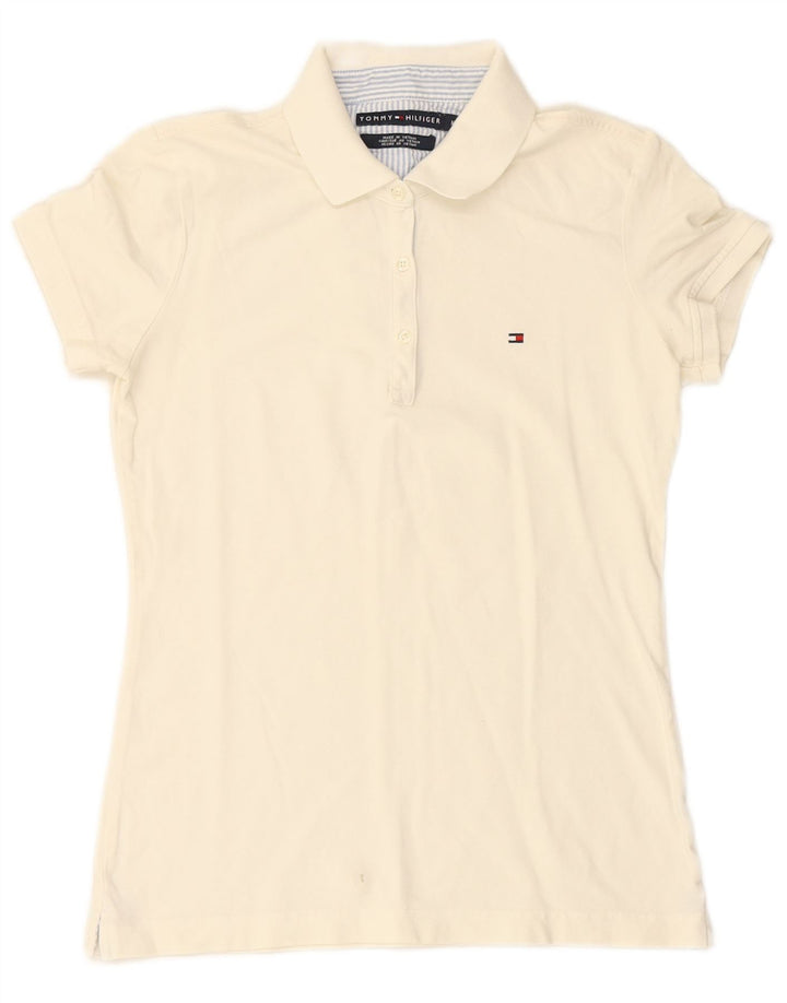 Polo da donna TOMMY HILFIGER UK 14 Medium White